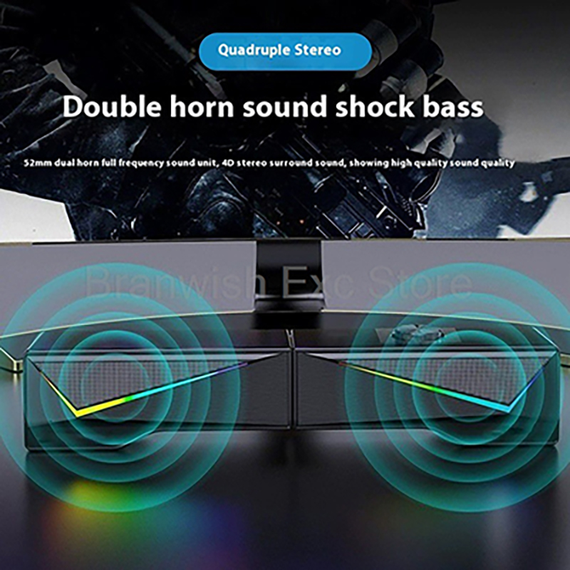Rgb Computer Soundbar For Pc - 2x2.5W Computer Speaker RGB Licht Gaming