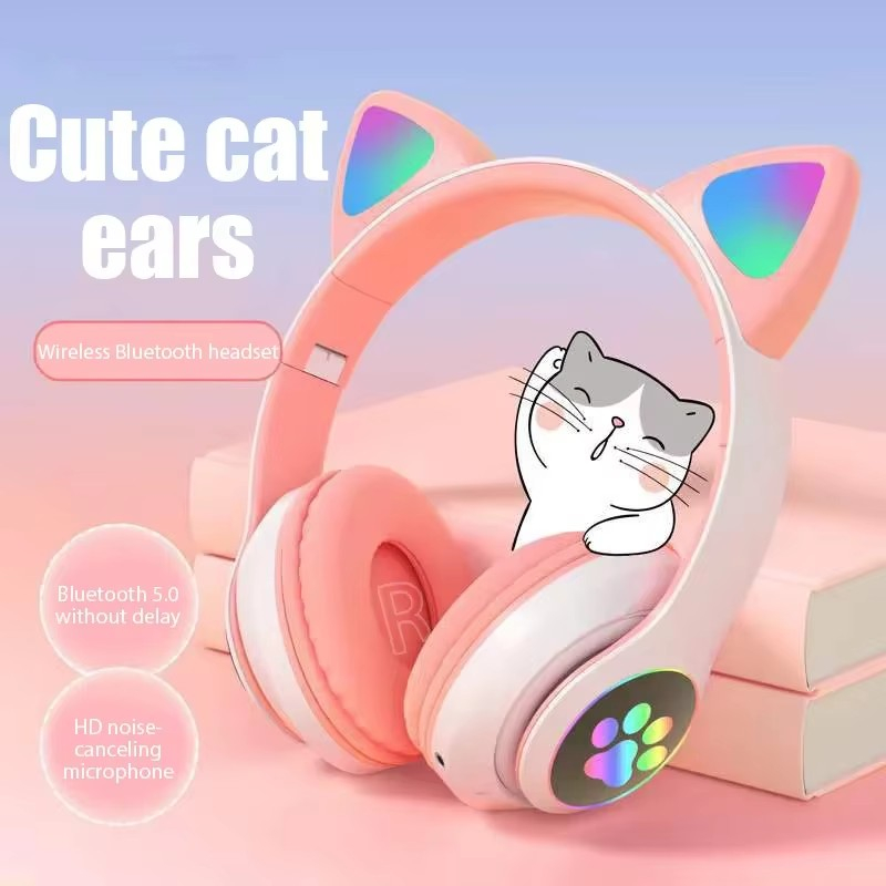 Anc Wireless Over Ear Headphones - JST-28 Draadloze hoofdtelefoon Kattenoren Bluetooth-oortelefoon Stereo
