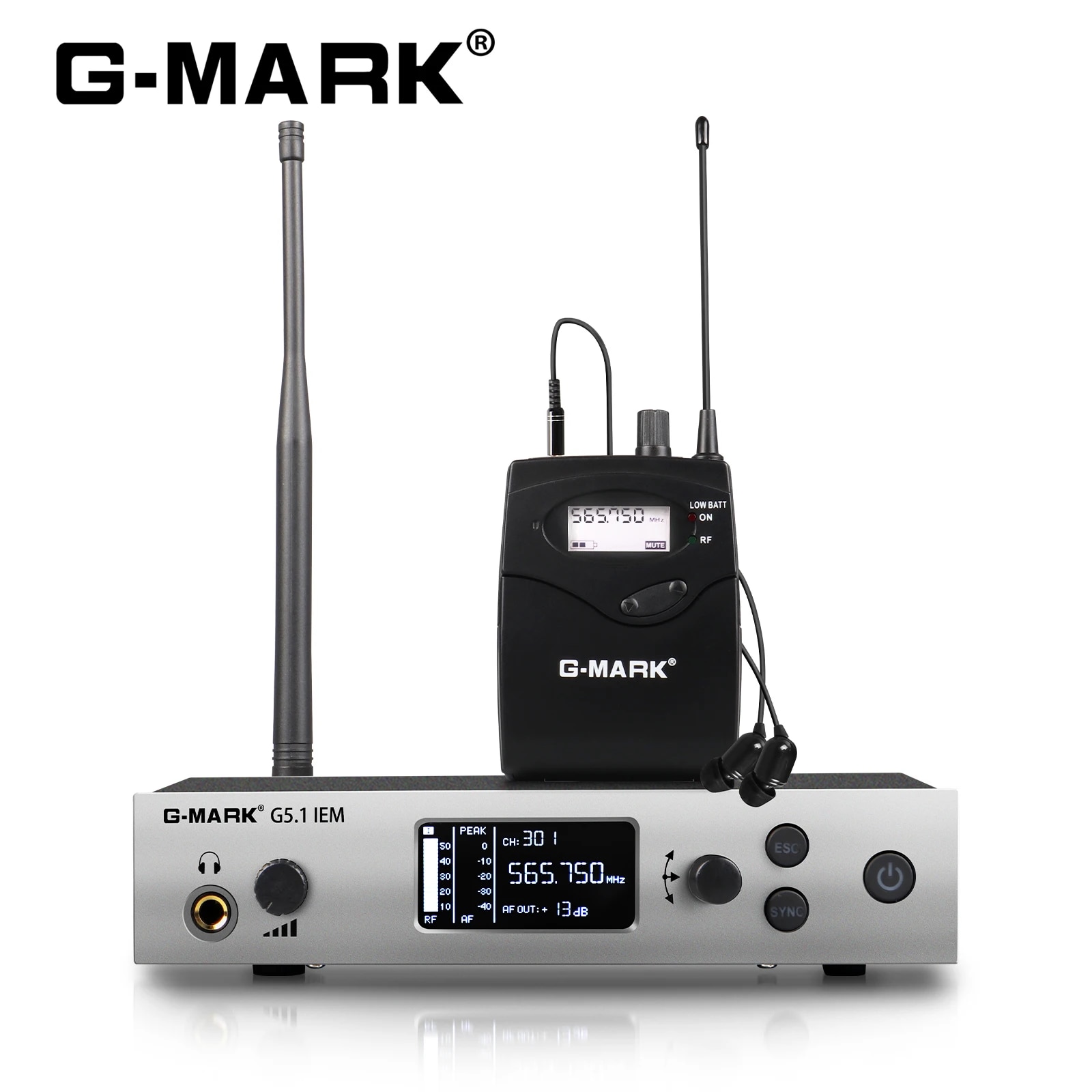 In Ear Monitors For Singers - Draadloos in-ear monitorsysteem G-MARK G5.1IEM UHF