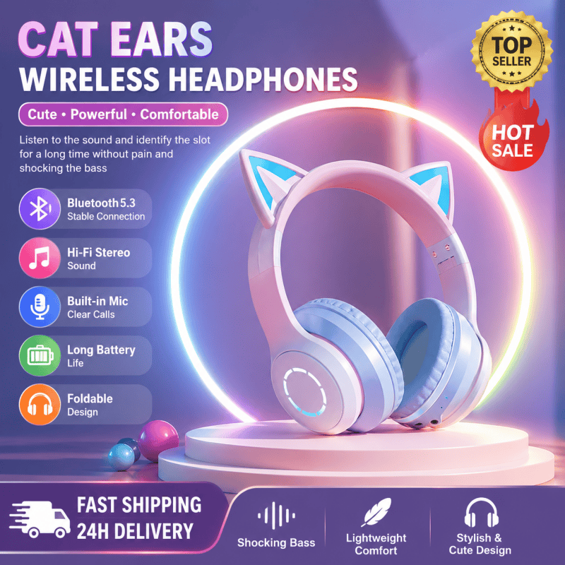 Cat Ear Bluetooth Headset Led - Nieuwe best verkochte RGB-headset met Bluetooth,