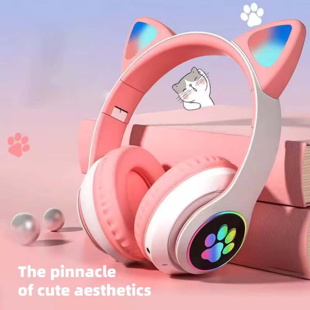 Cat Ear Bluetooth Headset Led - Leuke draadloze hoofdtelefoon met kattenoren voor