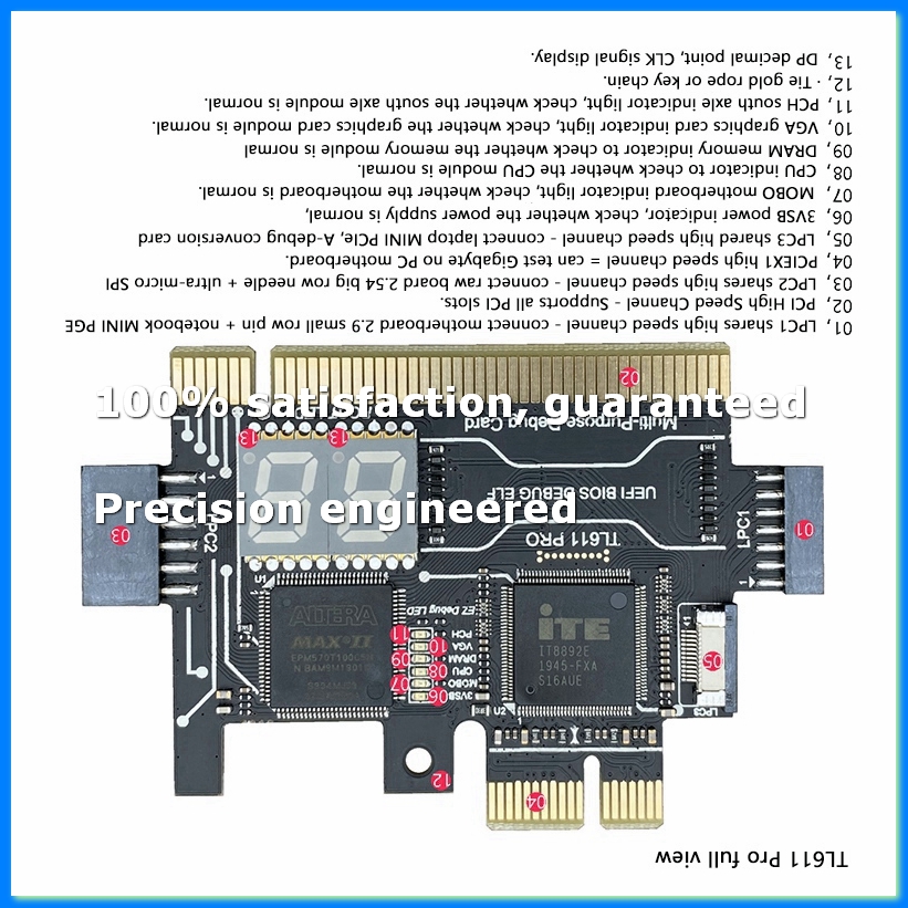 Laptops - TL611 PRO Diagnostische kaart Pcie-diagnostische kaart
