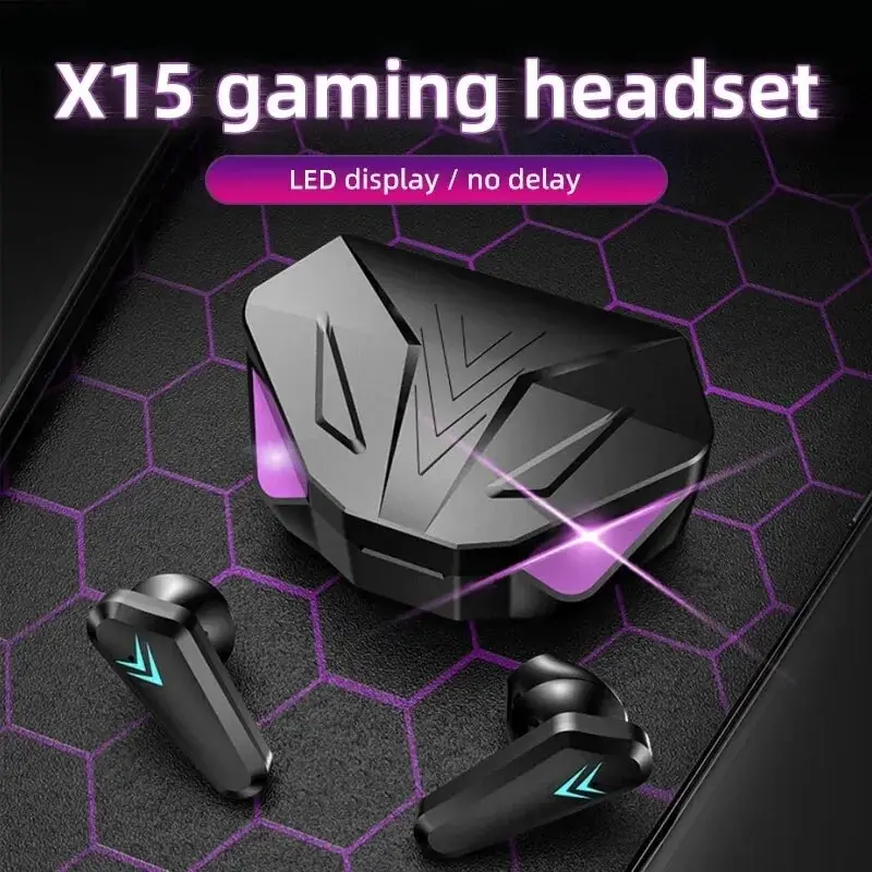 Gaming Headset With Mic Rgb - TWS Draadloze Bluetooth 5.3-headset LED-display Gamer-oordopjes