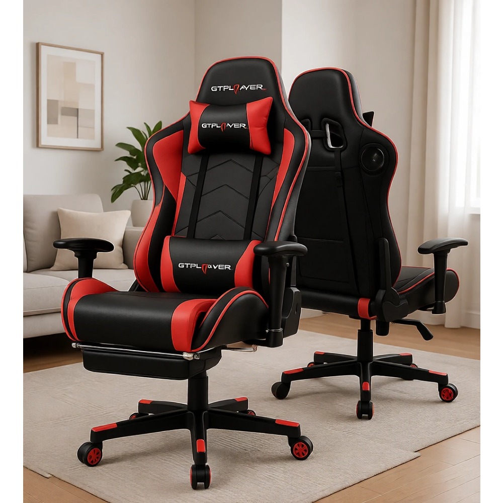 Speakers - Ergonomische gamingstoel met Bluetooth-luidsprekers, verstelbare rugleuning,