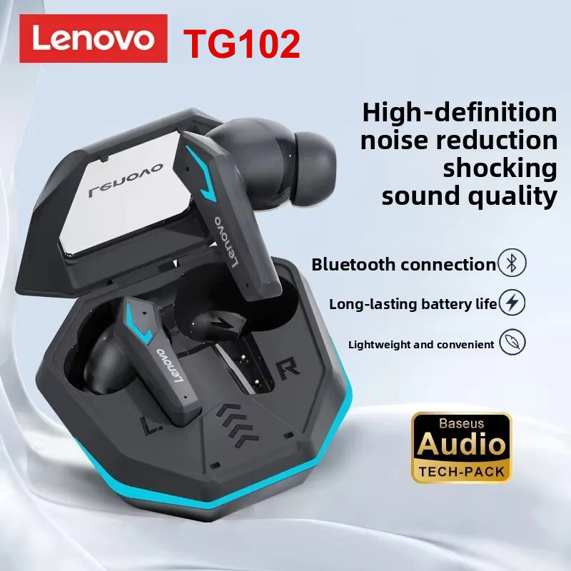 Gaming Headset With Mic Rgb - Lenovo TG102 Gaming draadloze oordopjes Bluetooth5.4