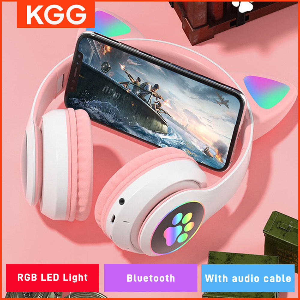 Cat Ear Bluetooth Headset Led - Kat Oren Koptelefoon Flitslicht Draadloos Met