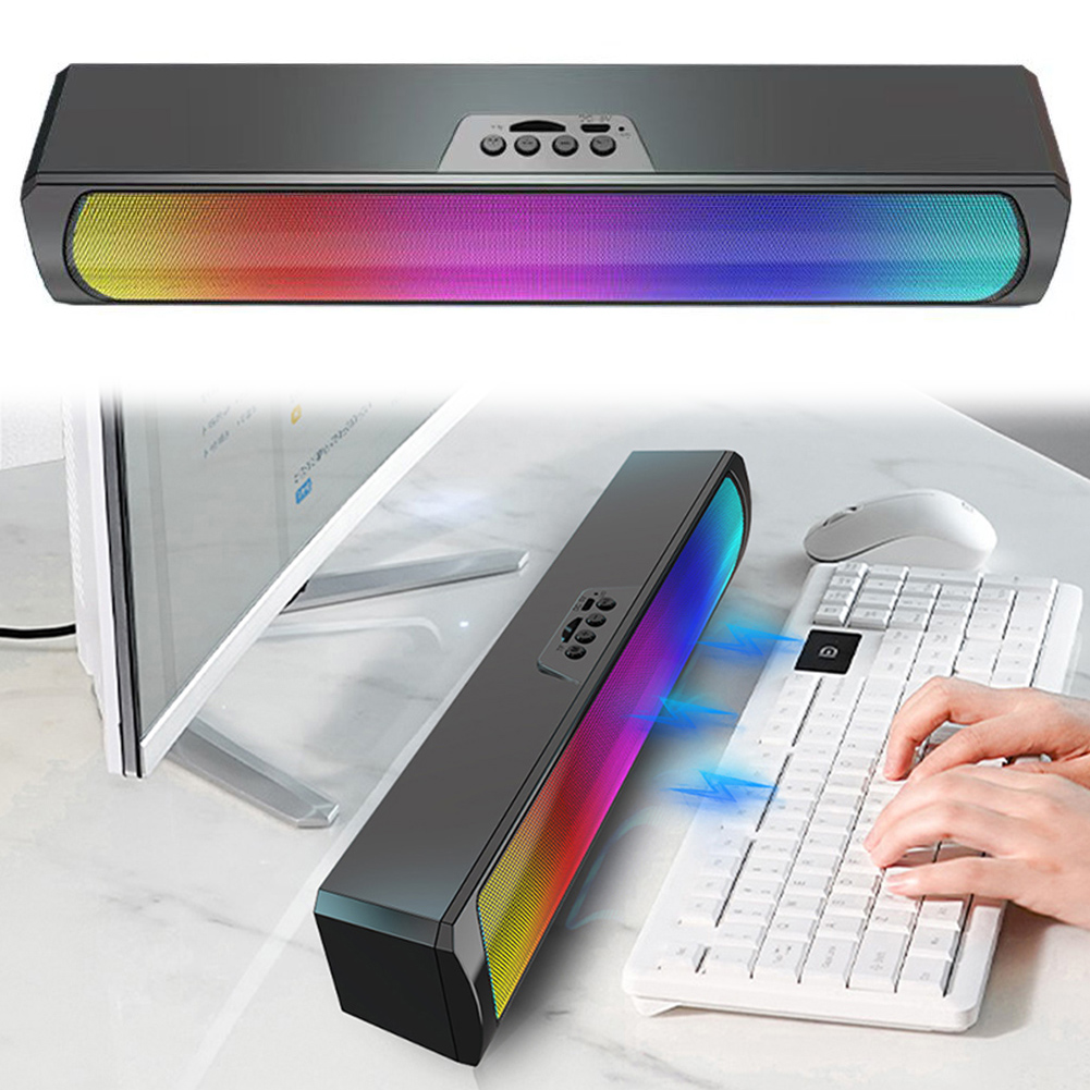Rgb Computer Soundbar For Pc - Draagbare computer-soundbar-luidsprekers RGB Bluetooth-compatibel 5.0 Soundbar