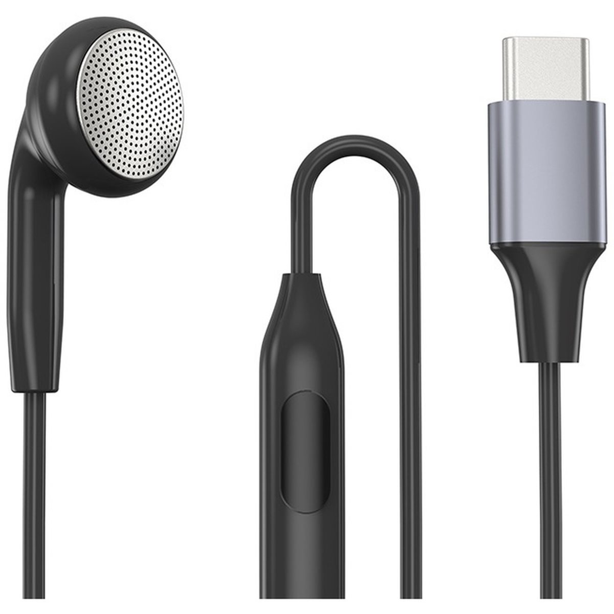 Type C Wired Earphones With Mic - DT75BG Type C Single Earbud met