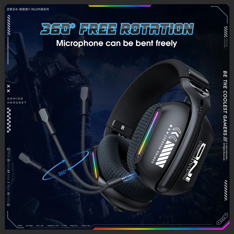 ONIKUMA GT808 Draadloze Gaming - Gaming Headset With Mic Rgb recensie en prijs