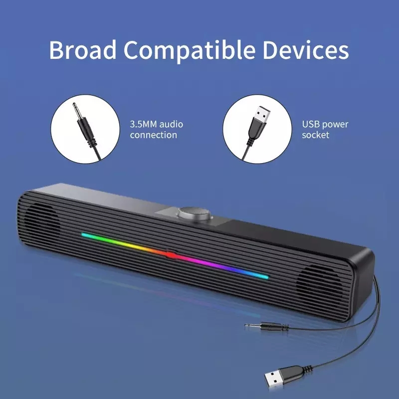 E-1407 Groothandel RGB Verlich - Rgb Computer Soundbar For Pc recensie en prijs