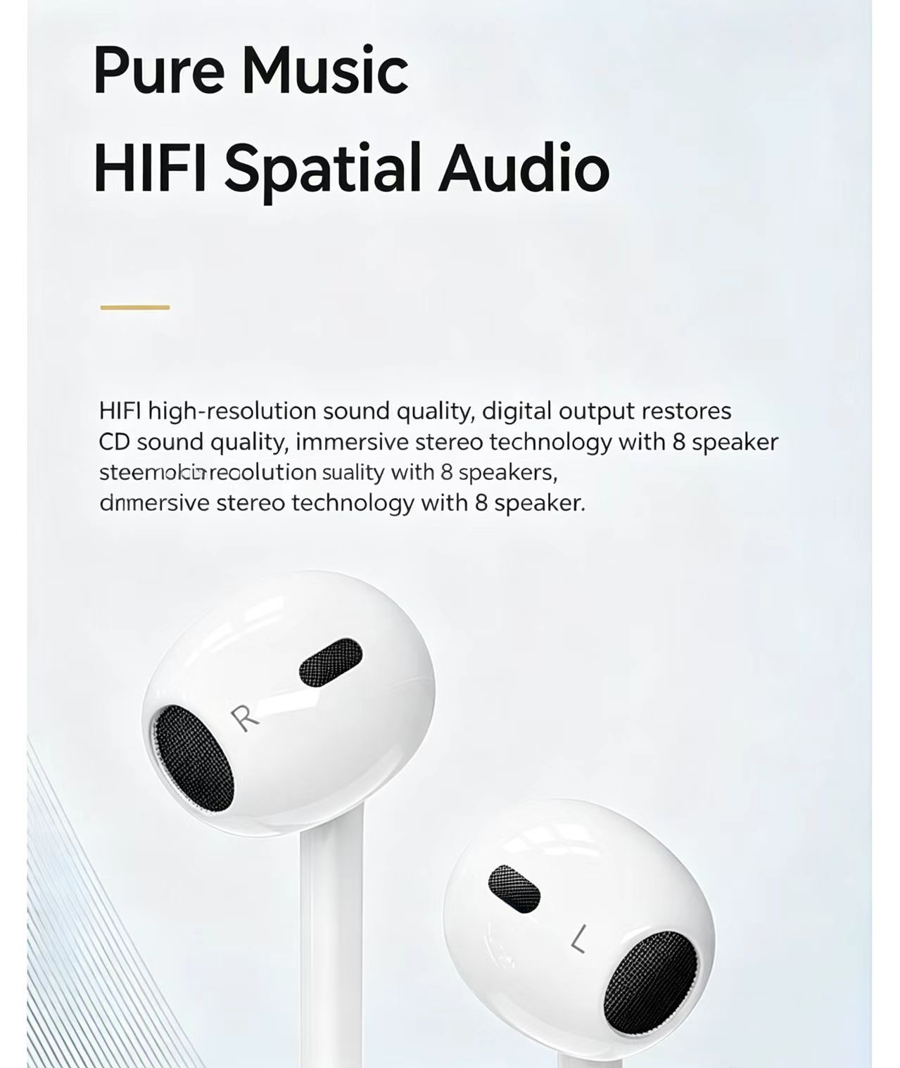 Bedrade half-in-ear hoofdtelef - Type C Wired Earphones With Mic recensie en prijs