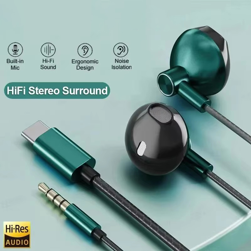 Type C 3.5mm HIFI Stereo Bedra - Type C Wired Earphones With Mic recensie en prijs