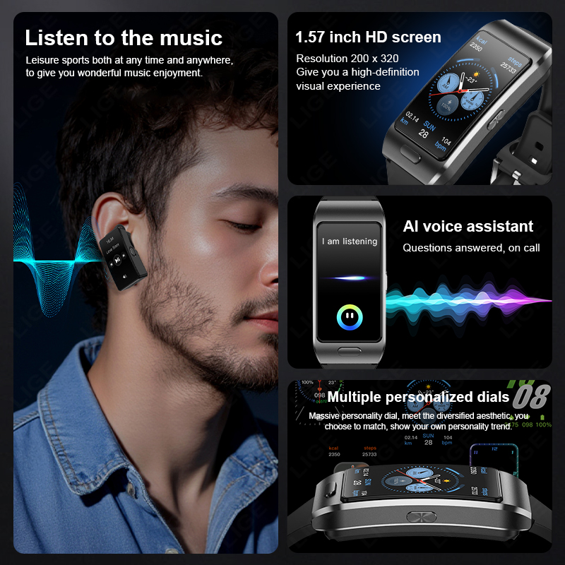 LIGE Nieuwe Smartwatch Oordopj - Tws Earbuds Bluetooth 5.3 recensie en prijs