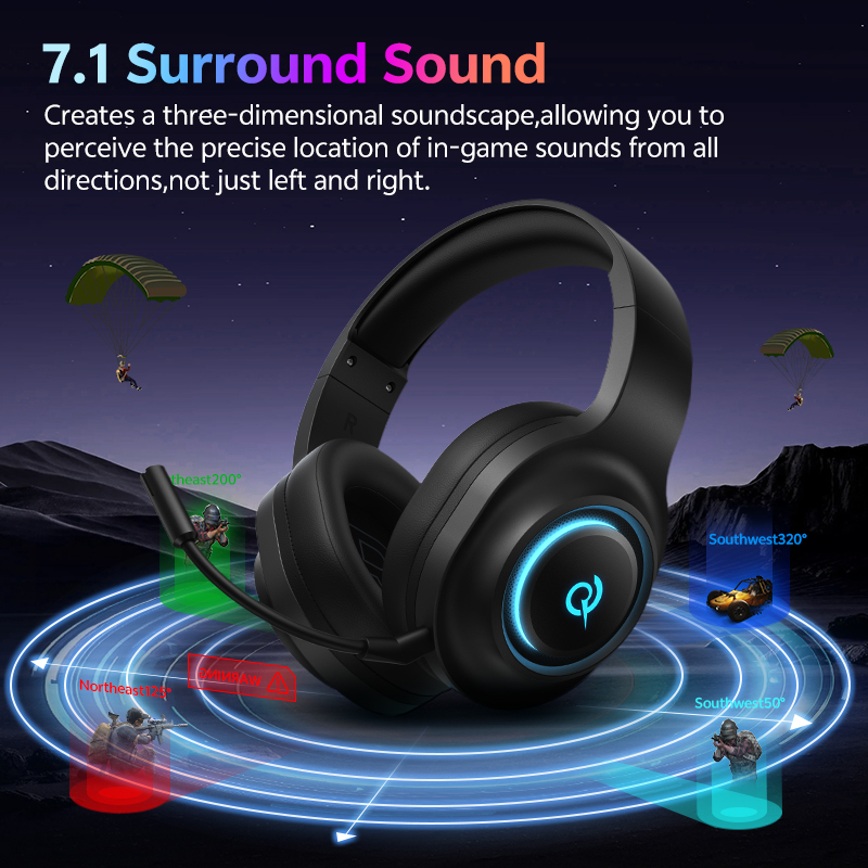 QCY Heroad V200 Gaming Headset - Gaming Headset With Mic Rgb recensie en prijs